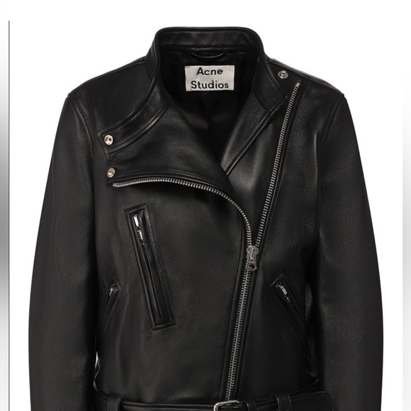 ACNE STUDIOS Lewis Asymmetric Leather
Jacket In Black Women’s Small  (EU 32) - Picture 2 of 12